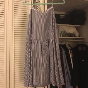 Old navy striped linen halter flare dress size xxl